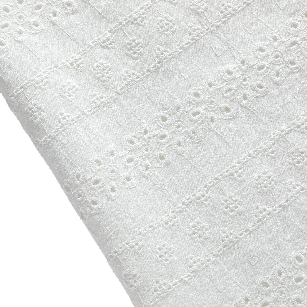 Cutwork Kids 100% Cotton Embroidered Fabric for Women's Wear Wholesale 6